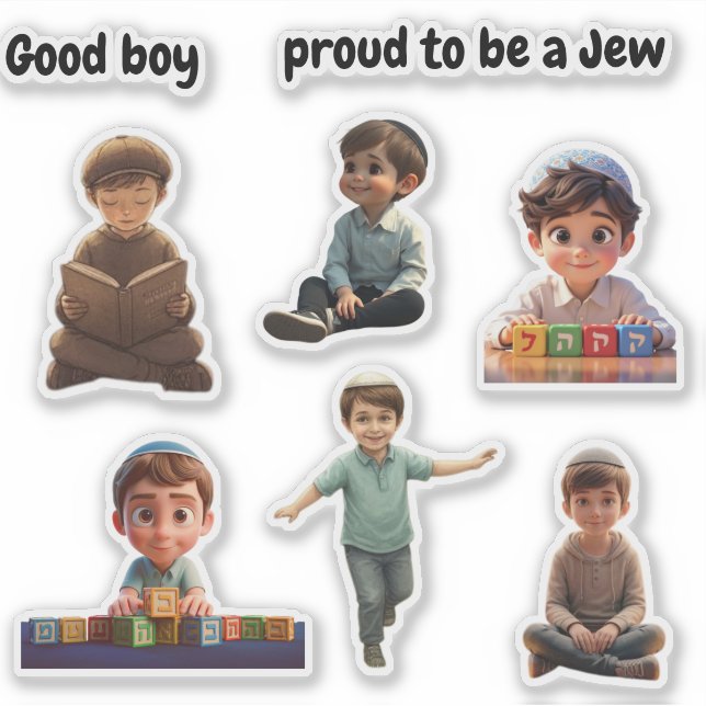 Cute Jewish Kids Sticker – “I’m Proud to Be Jewish (Front)
