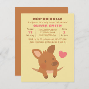 Cute Joey  Kangaroo Baby Shower Party Invitations