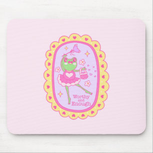 Cute Jolly Frog - Worthy and Enough Mouse Pad