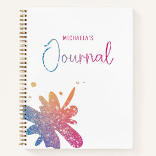 Cute Journal Glitter Splatter Notebook