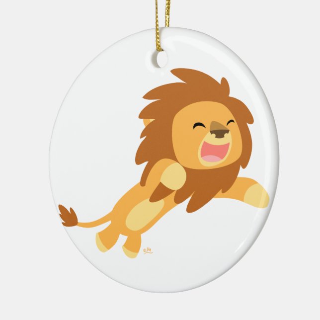 Cute Joyful Cartoon Lion Ornament (Left)
