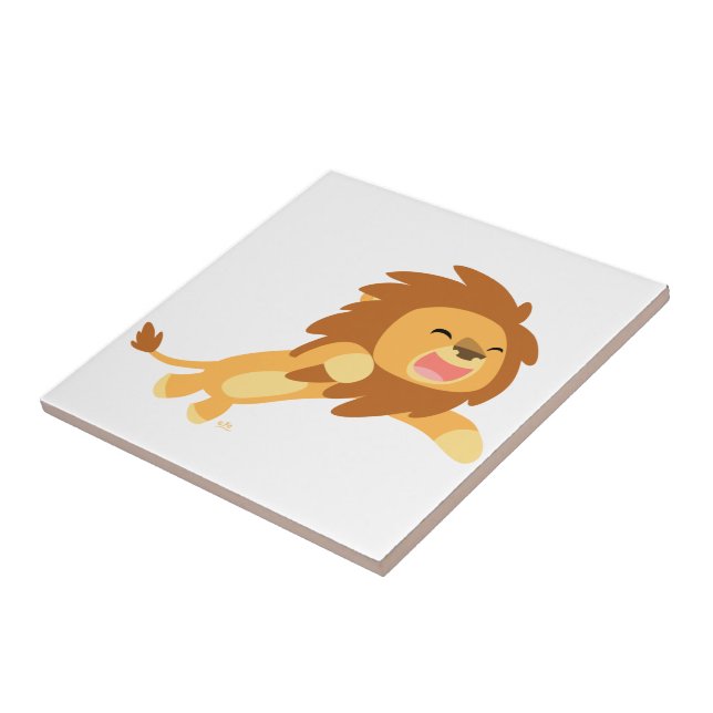 Cute Joyful Cartoon Lion Tile (Side)