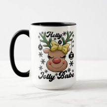 Cute & Joyful Holly Jolly Babe Christmas Reindeer