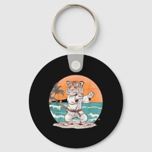 Cute Judo Tiger Beach MMA Taekwondo Martial Arts Key Ring