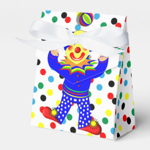 Cute Juggling Circus Clown on Polka Dot Favour Box