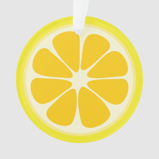 Cute Juicy Citrus Lemon Tropical Fruit Slice Ornament (Front)