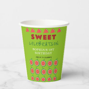 Cute & Juicy Watermelon Theme Invitation Paper Cups
