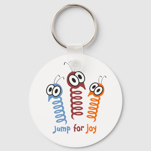 Cute Jump for joy quote funny Key Ring (Front)