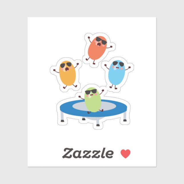 Cute Jumping Candy Beans Wearing Sunglasses (Sheet)