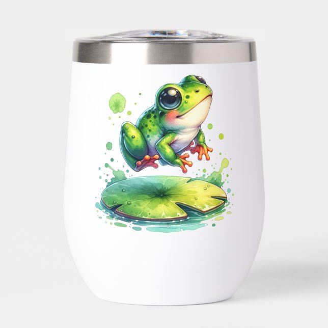 Cute Jumping Frog Whimsical Ai Art (Front)