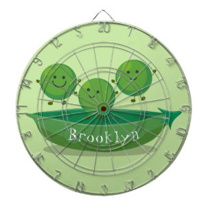 Cute jumping peas in pod cartoon illustration dartboard