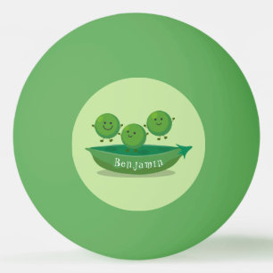 Cute jumping peas in pod cartoon illustration ping pong ball
