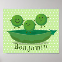Cute jumping peas in pod cartoon illustration