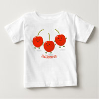Cute jumping red cherries cartoon illustration