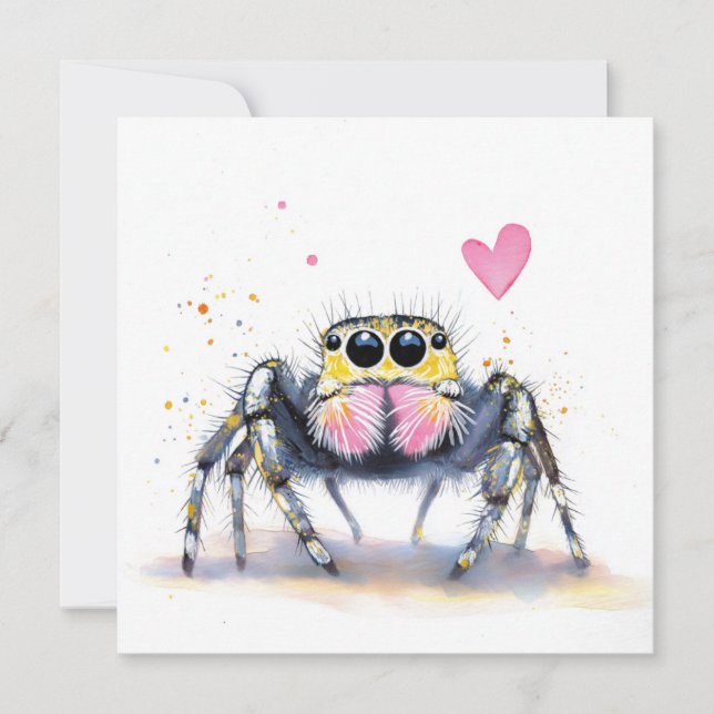Cute Jumping Spider Greeting Card (Front)