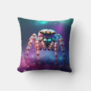 Cute Jumping Spider Vibrant Colours Cushion