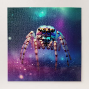 Cute Jumping Spider Vibrant Colours Jigsaw Puzzle