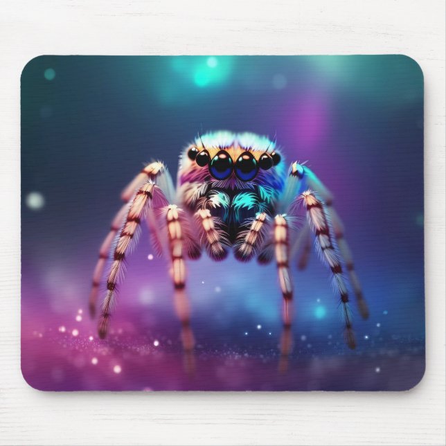 Cute Jumping Spider Vibrant Colours Mouse Pad (Front)