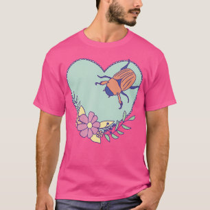 Cute June Bug Art - Insect with Heart and T-Shirt