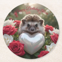 Cute June Hedgehog with Pearl Heart