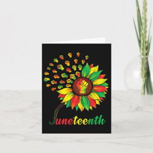 Cute Juneteenth Fist Sunflower Black African Ameri Card