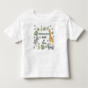 Cute Jungle Animal 3rd Birthday Toddler T-Shirt