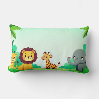 Cute Jungle Animal Friends Kids Pillow