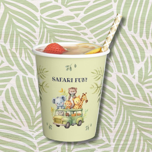 Cute Jungle Animal Safari Birthday Paper Cups (Creator Uploaded)