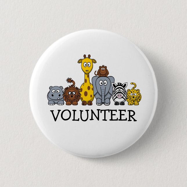 CUTE JUNGLE ANIMALS ADD YOUR TEXT 6 CM ROUND BADGE (Front)