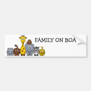 CUTE JUNGLE ANIMALS ADD YOUR TEXT BUMPER STICKER
