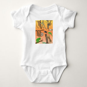 Cute Jungle Animals Baby Bodysuit Cute Sloth Nur