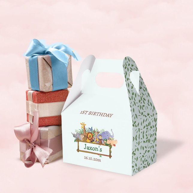 Cute Jungle Animals Birthday Favour Boxes (Creator Uploaded)
