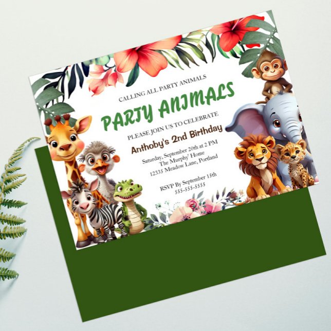 Cute Jungle Animals Birthday Invitation (Creator Uploaded)