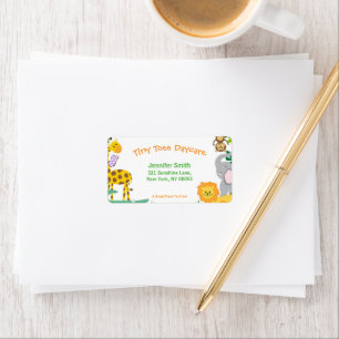 Cute Jungle Animals Child Daycare Babysitter Label