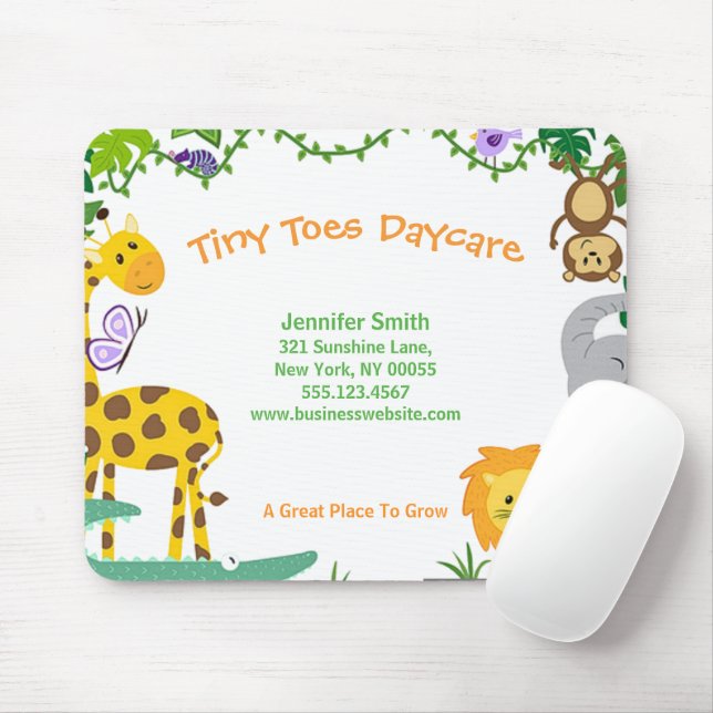 Cute Jungle Animals Child Daycare Business Mouse Pad (With Mouse)