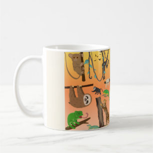 Cute Jungle Animals Coffee Mug Sloth & Rainfores