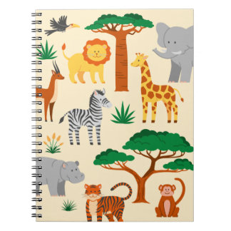 Cute jungle animals kids notebook