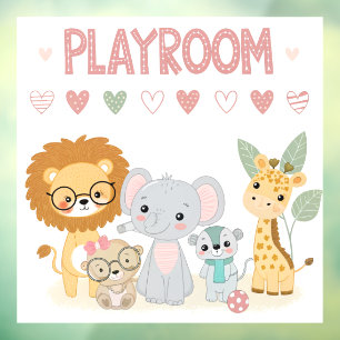 Cute Jungle Animals Kids Personalized Playroom 