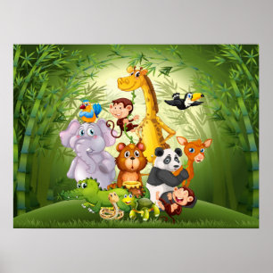 Cute jungle animals Poster