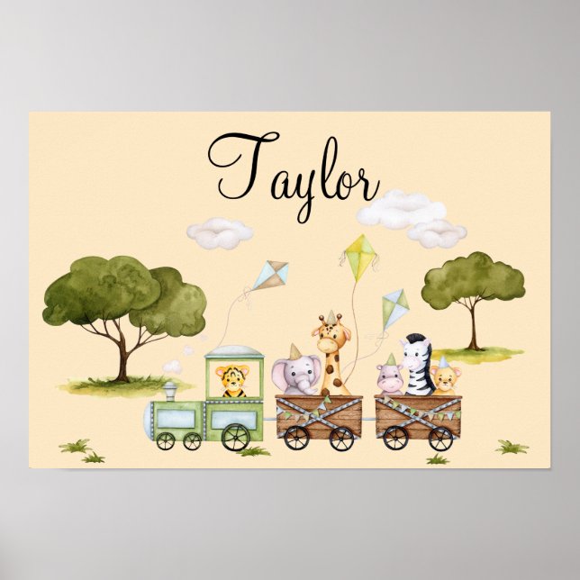 Cute jungle animals poster (Front)