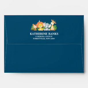 Cute Jungle Animals Safari Birthday Baby Shower Envelope