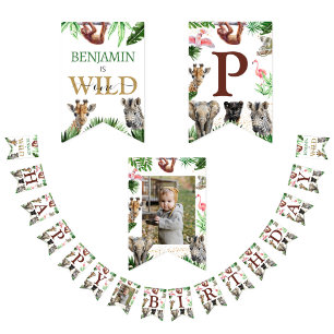 Cute Jungle Animals Safari Birthday Bunting