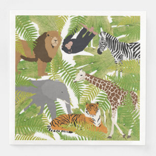 Cute Jungle Animals Safari Boy   Girl Napkin
