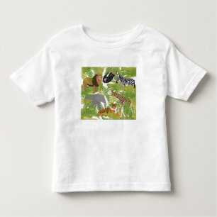 Cute Jungle Animals Safari Boy   Girl Toddler T-Shirt