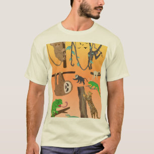 Cute Jungle Animals T-Shirt Cute Sloth & Rainfor