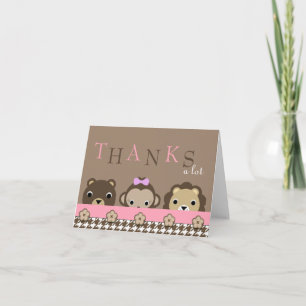 Cute Jungle Animals Thank You Card