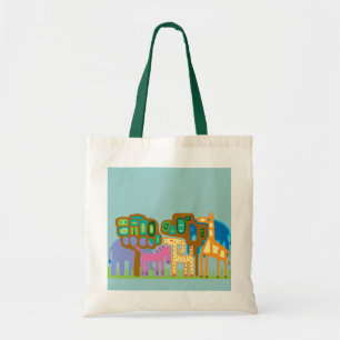 Cute jungle animals tote bag