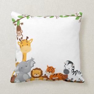 Cute Jungle Baby Animals Pillow