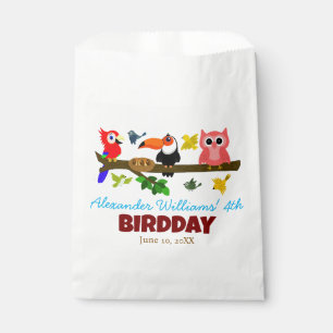 Cute Jungle Birds on Tree Branch Kid's Birthday Favour Bag