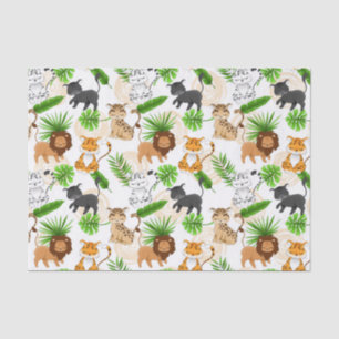 Cute Jungle cats Variety of wild animals tissue Tissue Paper